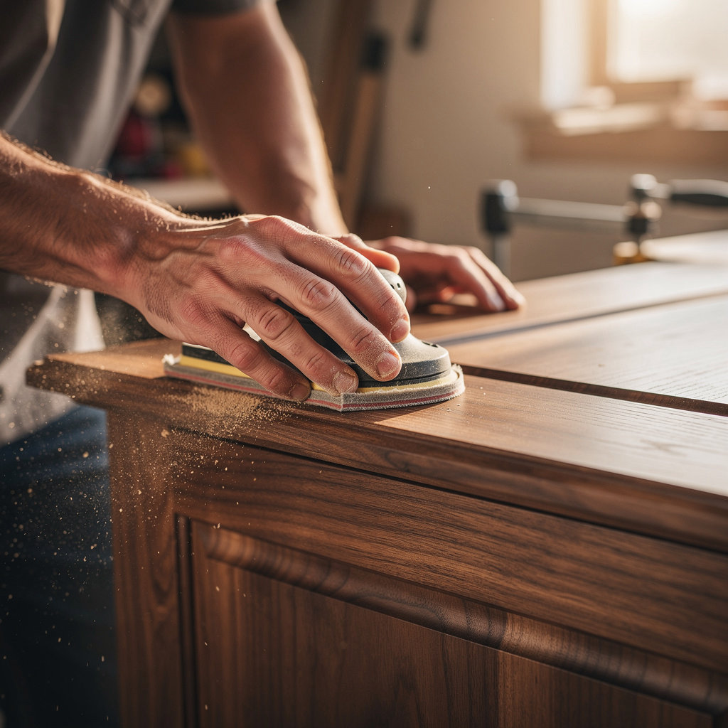 Ogden Woodworking custom cabinet and countertop installation in a Goleta home